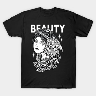 Girl Beauty Traditional Vintage Tattoo T-Shirt